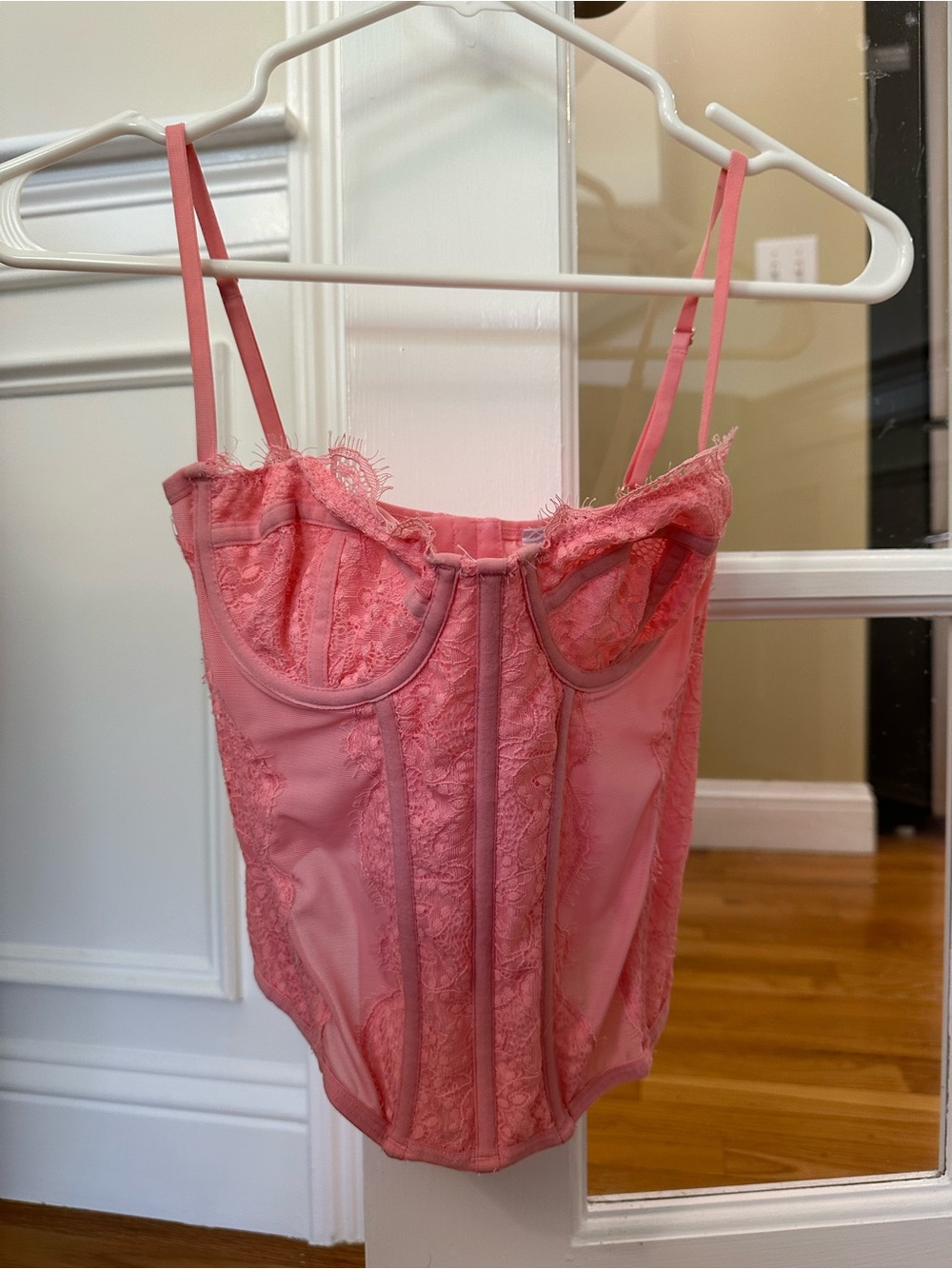 Urban Outfitters Pink Lace Bustier Top